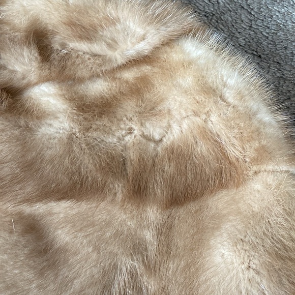 VTG 40’s 50’s Mink Blonde Fur Stole Wrap Shawl Jacket Cape - Picture 13 of 16